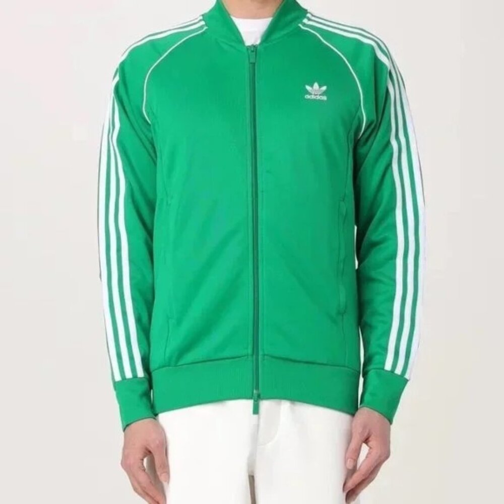 Adidas Men's Green White Adicolor Classics SST Track Jacket IK3514